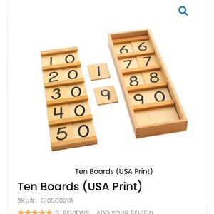 Montessori learning toy- Ten boards